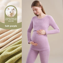 Laden Sie das Bild in den Galerie-Viewer, Cashmere Silk Edging Pregnant Women Warm Suit