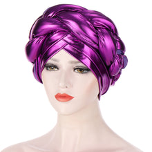 Load image into Gallery viewer, Bright Silk Coarse Twist Turban Hat