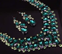 Load image into Gallery viewer, Green Crystal Necklace Earring Set Africa Accessories for Occasions