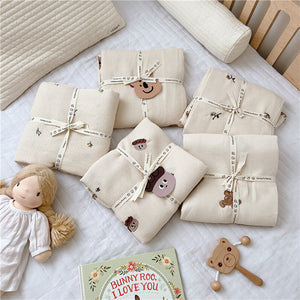 Cartoon Embroidery Baby Blanket Organic Nap Cover