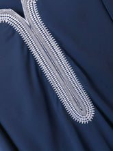 Charger l&#39;image dans la galerie, Arabic Thobe for Men Long Sleeve Solid Color V Neck