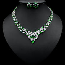 Cargar imagen en el visor de la galería, Bride Zircon Jewelry Necklace Earring Set for Occassions