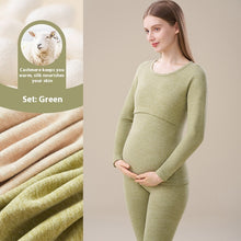 Laden Sie das Bild in den Galerie-Viewer, Cashmere Silk Edging Pregnant Women Warm Suit