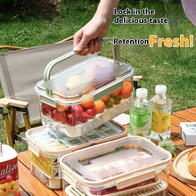 Cargar imagen en el visor de la galería, Portable Draining Vegetables Refrigerator Crisper Outdoor Picnic Basket Snacks Fruit Storage Box