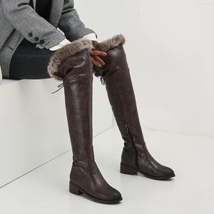 Women's High Thick Leather Over Knee Boots