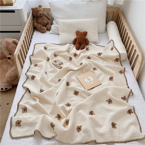 Cartoon Embroidery Baby Blanket Organic Nap Cover