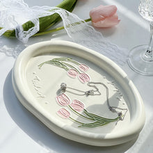 Cargar imagen en el visor de la galería, Common Calla Tulip French Relief Ceramic Plate Tableware