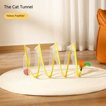 Cargar imagen en el visor de la galería, Folded Cat Tunnel S Type Cats Tunnel Spring Toy Mouse Tunnel Cat Outdoor Cat Toys For Kitten Interactive Cat Supplies