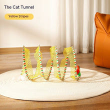 Load image into Gallery viewer, Folded Cat Tunnel S Type Cats Tunnel Spring Toy Mouse Tunnel Cat Outdoor Cat Toys For Kitten Interactive Cat Supplies