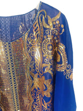 Laden Sie das Bild in den Galerie-Viewer, Plus Size Elegant Abbaya, African Sequin Embroidered Translucent Dashiki