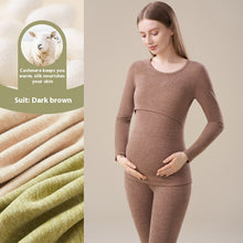 Laden Sie das Bild in den Galerie-Viewer, Cashmere Silk Edging Pregnant Women Warm Suit