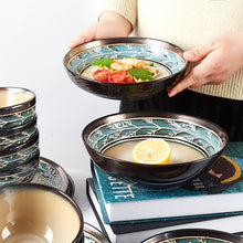 Cargar imagen en el visor de la galería, European Style Embossed Bowl And Plate Ceramic Tableware Set