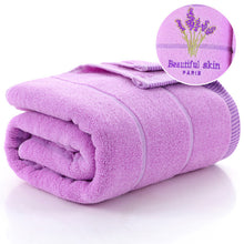 Cargar imagen en el visor de la galería, Lavender Soft Absorbent Embroidered Striped Bath Towel