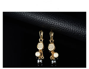 Alloy Necklace and Pearl Earrings Set for Occasions