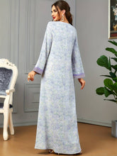 Load image into Gallery viewer, Allover Print Embroidered Abbaya, Elegant Button Decor Maxi