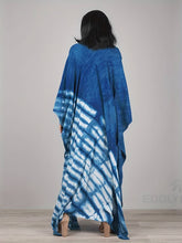 Load image into Gallery viewer, Striped Batwing Sleeve Kaftan, Loose V-Neck Kaftan Abbaya