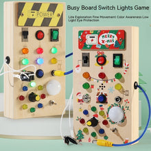 Load image into Gallery viewer, Children&#39;s Wooden Busy Board Switch Lights Circuit Board