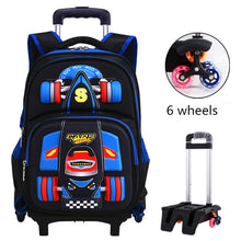 Load image into Gallery viewer, Three Dimensional Car Boys Primary School Trolley  Back to School kids bag