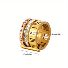Load image into Gallery viewer, 1pc Retro Stainless Steel Faux Diamond Three-rings Set For Men