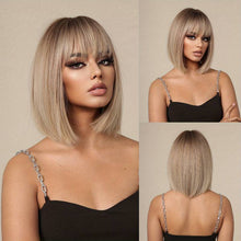 Load image into Gallery viewer, Long Straight Blonde Wigs Synthetic Wigs With Bangs Women&#39;s Wigs