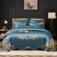 Load image into Gallery viewer, Velvet Four-piece Set Solid Color Embroidered Quilt Set Bed Sheet