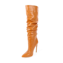 Cargar imagen en el visor de la galería, Pleated Pointed Toe Stiletto High Heel High-heeled Women&#39;s Boots