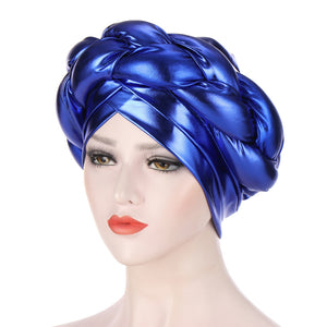 Bright Silk Coarse Twist Turban Hat