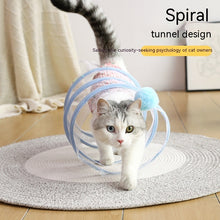 Cargar imagen en el visor de la galería, Folded Cat Tunnel S Type Cats Tunnel Spring Toy Mouse Tunnel Cat Outdoor Cat Toys For Kitten Interactive Cat Supplies