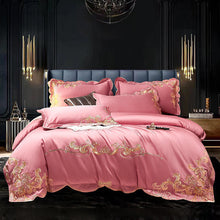 Load image into Gallery viewer, Velvet Four-piece Set Solid Color Embroidered Quilt Set Bed Sheet