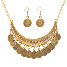 Cargar imagen en el visor de la galería, Punk Coin Necklace Earring Set Necklace Accessories set for Occasions