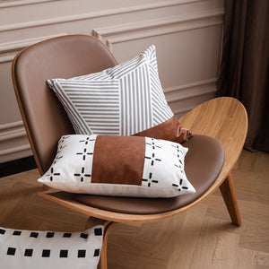 Light Luxury Bohemian Leather And Cotton Sofa Cushion Cover Car Pillow Cover