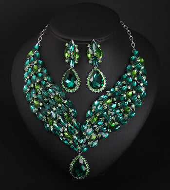 Crystal African Necklace Earring Set for Occasions