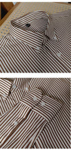 Cargar imagen en el visor de la galería, Slim Fitting Coffee Striped Shirt For FAshion for Men