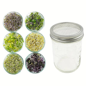 2pcs, Mason Jar Stainless Steel Sprouting Stands + 2 Pcs Stainless Steel Sprouting Germination Jar Lids
