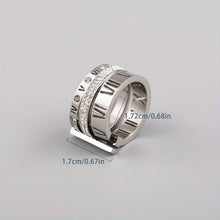 Load image into Gallery viewer, 1pc Retro Stainless Steel Faux Diamond Three-rings Set For Men