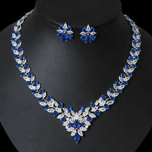 Bride Zircon Jewelry Necklace Earring Set for Occassions