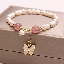 Cargar imagen en el visor de la galería, Freshwater Pearl Strawberry Quartz Bracelet Bracelet Female Opal Butterfly Bracelet