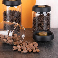 Charger l&#39;image dans la galerie, Vacuum Sealed Jug Set Black Coffee Beans Glass Airtight Canister Kitchen Food Grains Candy Keep Good Storage Jar Set Kitchen Gadgets