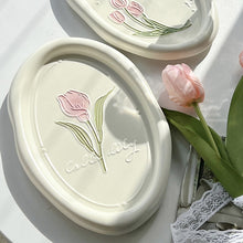 Load image into Gallery viewer, Common Calla Tulip French Relief Ceramic Plate Tableware