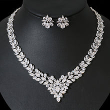 Cargar imagen en el visor de la galería, Bride Zircon Jewelry Necklace Earring Set for Occassions