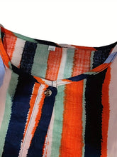 Cargar imagen en el visor de la galería, Men&#39;s Long Sleeve Vertical Striped Thobe With Pocket
