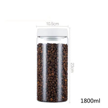 Cargar imagen en el visor de la galería, Vacuum Sealed Jug Set Black Coffee Beans Glass Airtight Canister Kitchen Food Grains Candy Keep Good Storage Jar Set Kitchen Gadgets