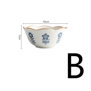 Ceramic Tableware Lace Bowl And Plate Combination