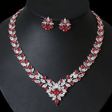 Cargar imagen en el visor de la galería, Bride Zircon Jewelry Necklace Earring Set for Occassions