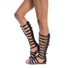 Cargar imagen en el visor de la galería, New Roman Gladiator Sandals Boots Summer Open Toe Hollow Flat Shoes Fashion Belt Buckle Sandals For Women