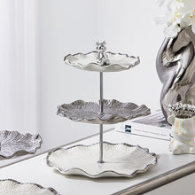 Cargar imagen en el visor de la galería, Ceramic Skewer Count Heart Plate Cake Stand Afternoon Tea Three-layer Fruit Plate tableware