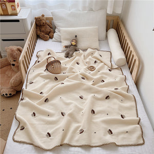 Cartoon Embroidery Baby Blanket Organic Nap Cover