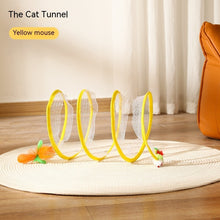 Laden Sie das Bild in den Galerie-Viewer, Folded Cat Tunnel S Type Cats Tunnel Spring Toy Mouse Tunnel Cat Outdoor Cat Toys For Kitten Interactive Cat Supplies