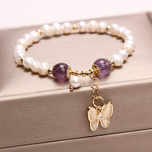 Cargar imagen en el visor de la galería, Freshwater Pearl Strawberry Quartz Bracelet Bracelet Female Opal Butterfly Bracelet