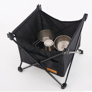 Outdoor Folding Table Storage Basket Round Picnic Table Hanging Bag Portable Invisible Pocket Waterproof Storage